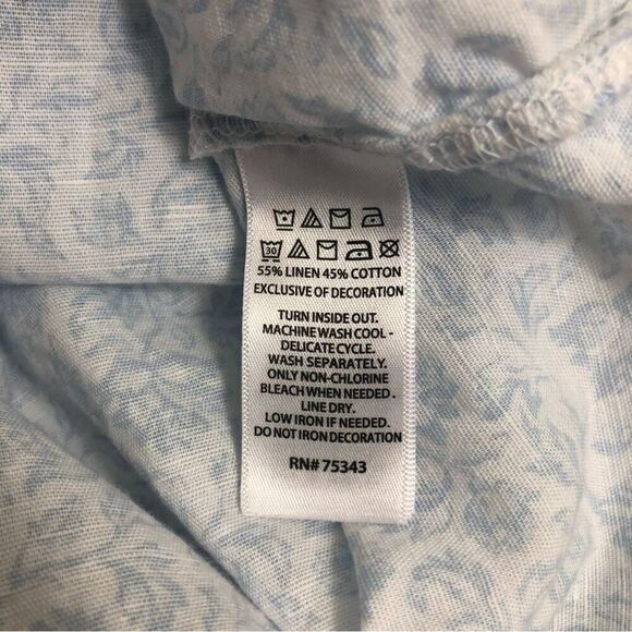 JOIE Linen Blend Floral Peasant Embroidered Tassel Blouse - Picture 8 of 8